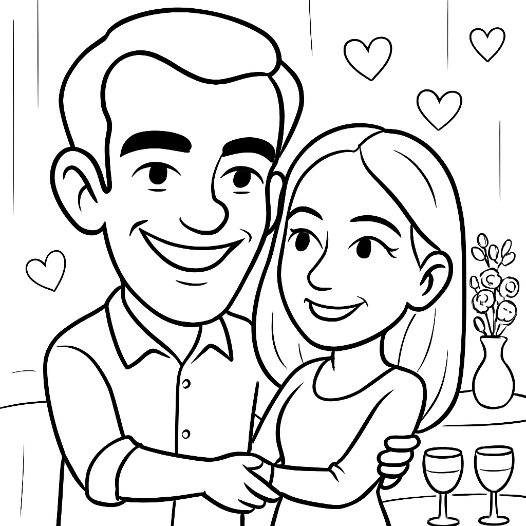 Couple caricature